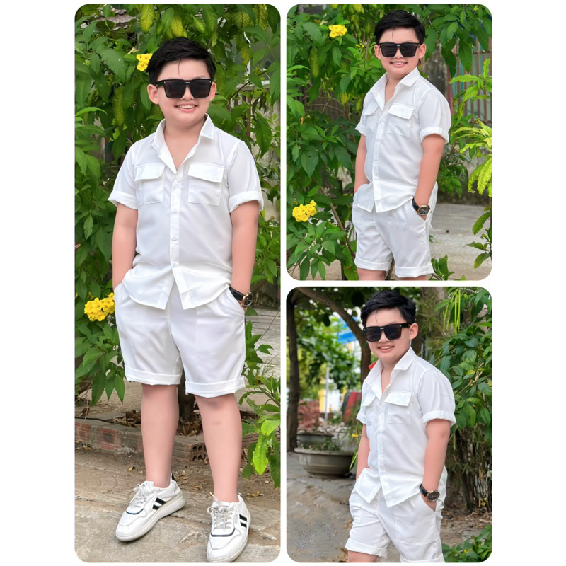 set sơmi công tử trắng TONI BRAND bé trai 10kg-54kg