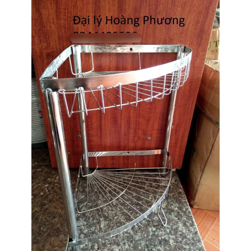 kệ góc inox 2 tầng, kệ góc nhà tắm inox có thể treo tường hoặc để dưới ...