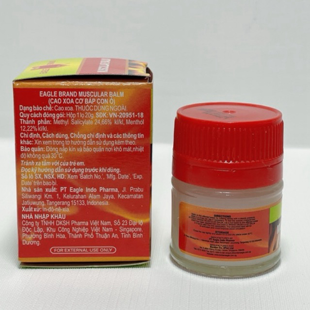 Dầu Cù Là Con Ó Đỏ [Cty Nhập Khẩu] Eagle Brand Singapore Lọ 20g