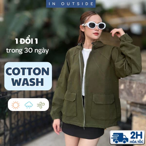 Áo khoác chống nắng In Outside nữ, chống tia UV, form rộng, có mũ, thoải mái vận động, Bảo hành khóa kéo 1 năm (Hộp)