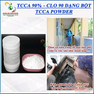 1kg TCCA 90, Clo 90 Dạng Bột Xử Lý Nước Hồ Bơi, Nước Sinh Hoạt, Khử Trùng Nhà Cửa, Cầu Cống,Tẩy Rong Rêu Sân Nhà