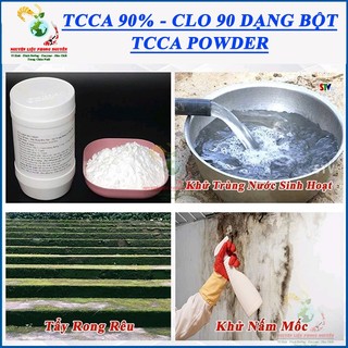 1kg TCCA 90, Clo 90 Dạng Bột Xử Lý Nước Hồ Bơi, Nước Sinh Hoạt, Khử Trùng Nhà Cửa, Cầu Cống,Tẩy Rong Rêu Sân Nhà