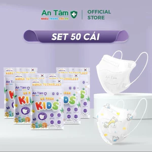 Set 50 cái Khẩu trang y tế kháng khuẩn 6D cho bé Chính Hãng AN TÂM