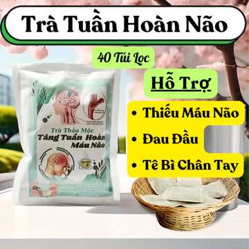 Trà Tăng Tuần Hoàn Máu Não, cải thiện thiếu máu não, giảm đau đầu, chóng mặt, mất ngủ 40 Túi Lọc, Tra dong y viet