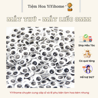 Túi 20 Mắt Thú 8mm - Mắt Liếc Làm Thủ Công, Trang Trí Handmade DIY YiYihome