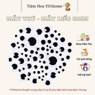 Túi 20 Mắt Thú 8mm - Mắt Liếc Làm Thủ Công, Trang Trí Handmade DIY YiYihome