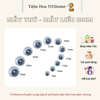 Túi 20 Mắt Thú 8mm - Mắt Liếc Làm Thủ Công, Trang Trí Handmade DIY YiYihome