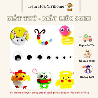 Túi 20 Mắt Thú 8mm - Mắt Liếc Làm Thủ Công, Trang Trí Handmade DIY YiYihome