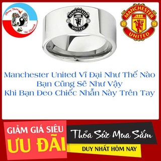 Nhẫn Trang Sức Nam Nữ Titan Không Gỉ Đẹp Ngầu  Logo ManU