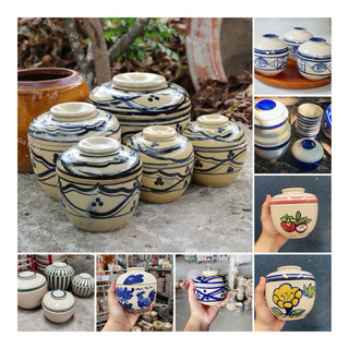 Thố Mặc Võng Xanh Truyền Thống Cổ Xưa/Cá/Chỉ/Sọc/Măng Cụt/Gà Nhiều Size - Đựng Gà Tiềm Yến Chưng - Gốm Xưa Lái Thiêu