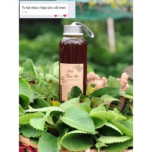 Siro thảo mộc húng chanh Bếp Mẹ Vườn Bà cho cả gia đình 330ml ( có giấy kiểm đinh)
