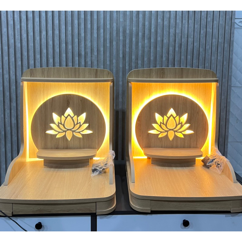 ( Có Đèn  Led Sẵn ) BÀN THỜ THẦN TÀI THỔ ĐỊA SIZE ĐẠI ( 61x48x68 )
