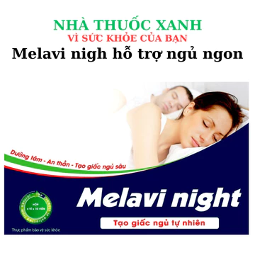 Hỗ Trợ Giấc Ngủ MELAVI NIGHT Dưỡng Tâm An Thần Tạo Giấc Ngủ Sâu Hộp 30 Viên
