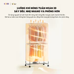 Tủ Sấy Quần Áo Bear Tủ Vải Máy Sấy Sưởi Gấp Gọn 2 Tầng 475L Sấy Khô Nhanh Công Suất 1200W Diệt Khuẩn Hẹn Giờ HGJ-D12D5 — ảnh 6