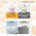 Tủ Sấy Quần Áo Bear Tủ Vải Máy Sấy Sưởi Gấp Gọn 2 Tầng 475L Sấy Khô Nhanh Công Suất 1200W Diệt Khuẩn Hẹn Giờ HGJ-D12D5 — ảnh 7