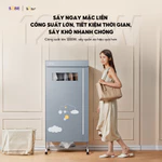 Tủ Sấy Quần Áo Bear Tủ Vải Máy Sấy Sưởi Gấp Gọn 2 Tầng 475L Sấy Khô Nhanh Công Suất 1200W Diệt Khuẩn Hẹn Giờ HGJ-D12D5 — ảnh 5