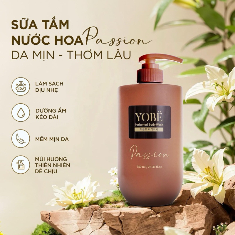 Combo Sữa Tắm Tinh Dầu Thơm Aroma & Sữa Tắm Hương Nước Hoa Yobe [Chính Hãng]