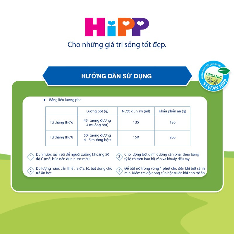 Bột ăn dặm Hipp bột ngũ cốc ăn dặm cho trẻ từ 4m+ đến 36m hanzomart