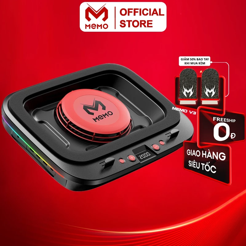 Đế tản nhiệt laptop gaming MEMO FL08 hơn 15 chế độ gió 7 mức điều chỉnh độ cao tăng fps máy tính chiến game LOL Valo — ảnh 1