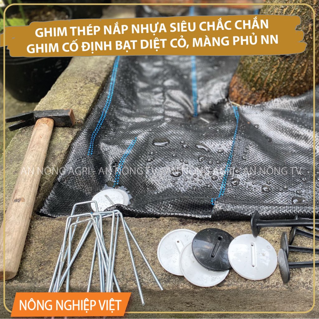 Combo 100 ghim thép nắp nhựa (Ghim thép chữ U) - Ghim cố định bạt phủ ...