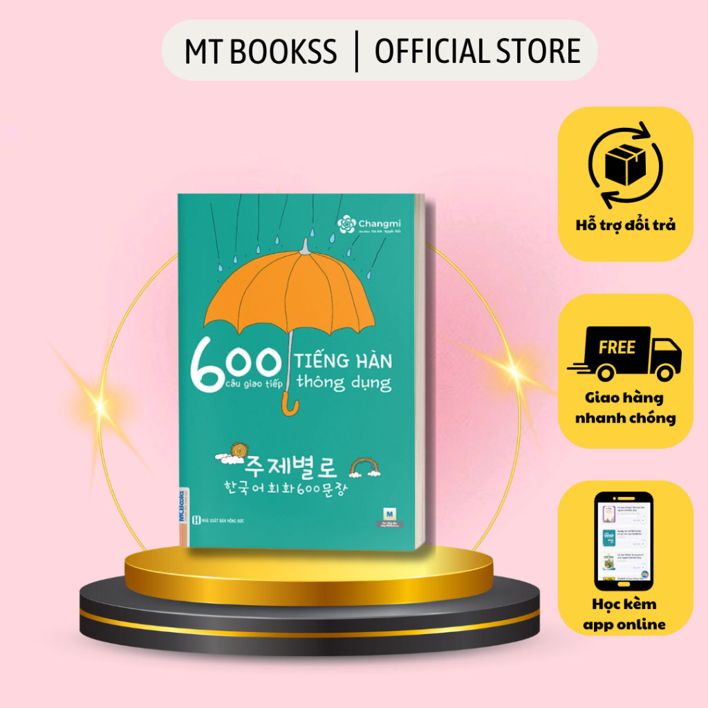 Sách - 600 Câu Giao Tiếp Tiếng Hàn Thông Dụng - Dành Cho Người Tự Học