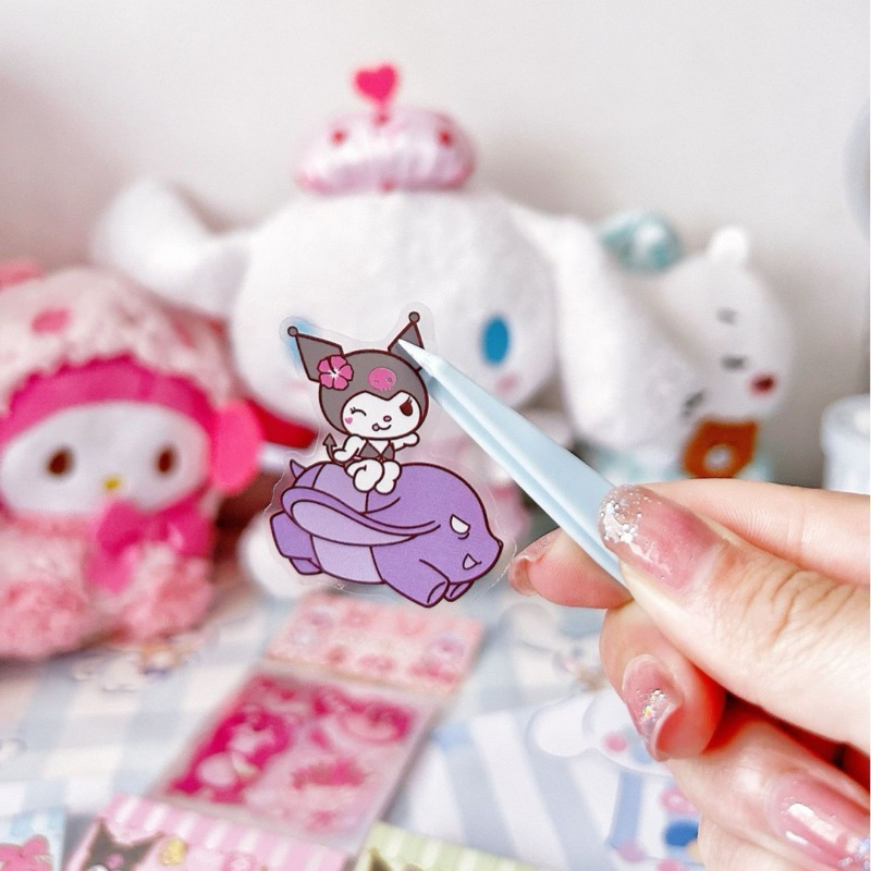 Hộp 96 tấm sticker họa tiết Kuromi Capybara không trùng lập siêu dễ thương