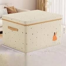 Hộp vải đựng quần áo hoạ tiết cute có nắp đậy và tay cầm xách