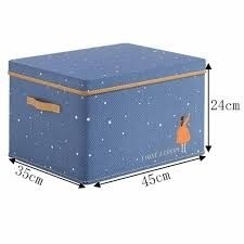 Hộp vải đựng quần áo hoạ tiết cute có nắp đậy và tay cầm xách