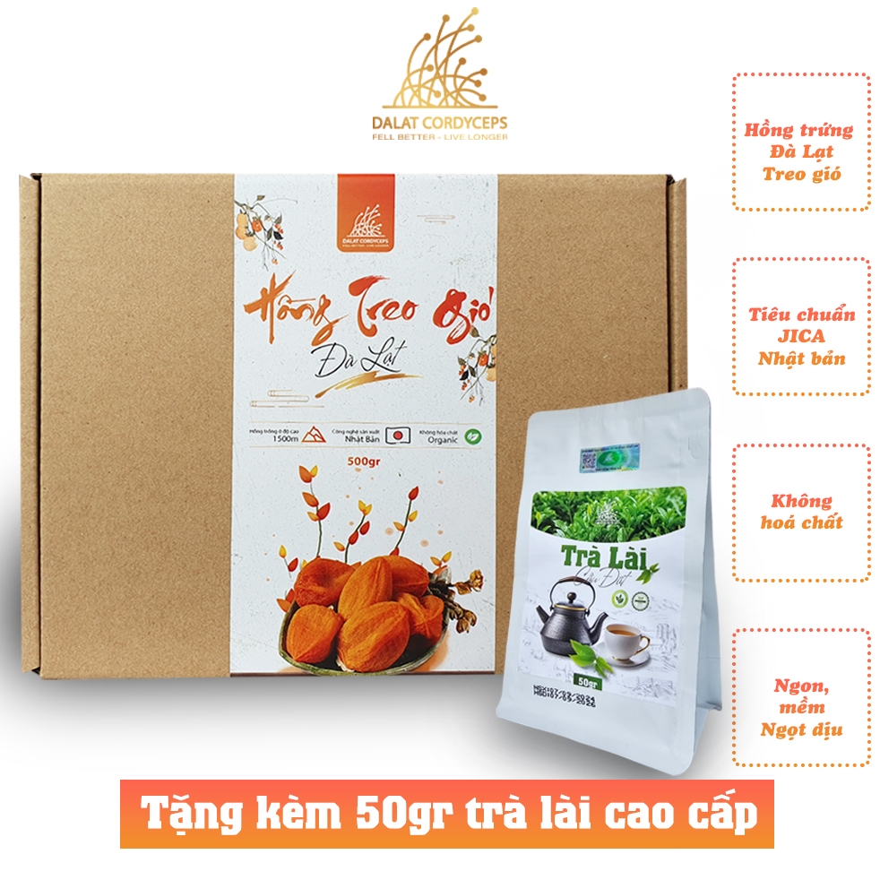 Hồng Treo Gió Đà Lạt - Dalat Cordyceps - Dẻo Thơm Tự Nhiên,  Đặc Sản Đà Lạ Chuẩn ISO 22000:2018