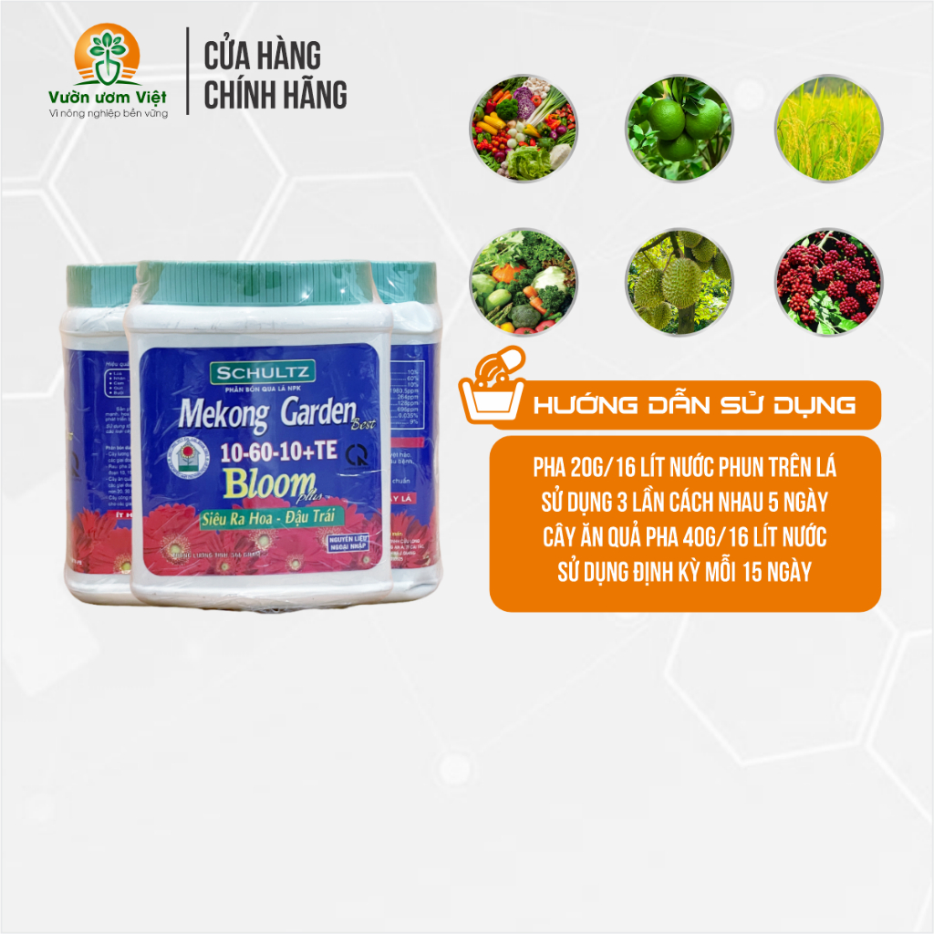 Phân bón 10-60-10+TE chuyên xử lý mầm hoa, làm ra hoa, chống rụng hoa, dưỡng hoa chắc khỏe - 566gr
