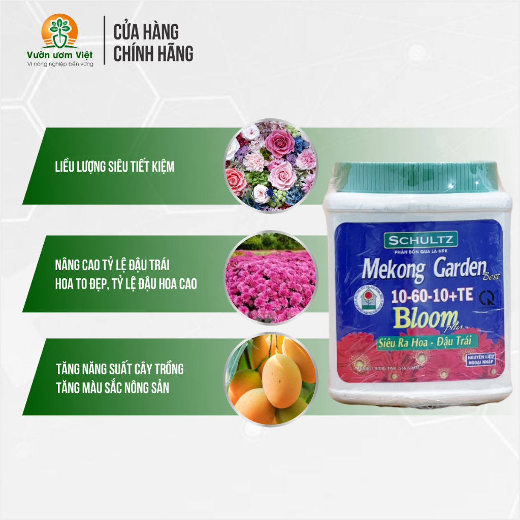 Phân bón 10-60-10+TE chuyên xử lý mầm hoa, làm ra hoa, chống rụng hoa, dưỡng hoa chắc khỏe - 566gr