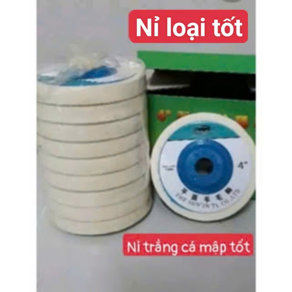 10 Viên nỉ trắng đánh bóng inox, kim loại hiệu cá mập loại tốt | Shopee ...