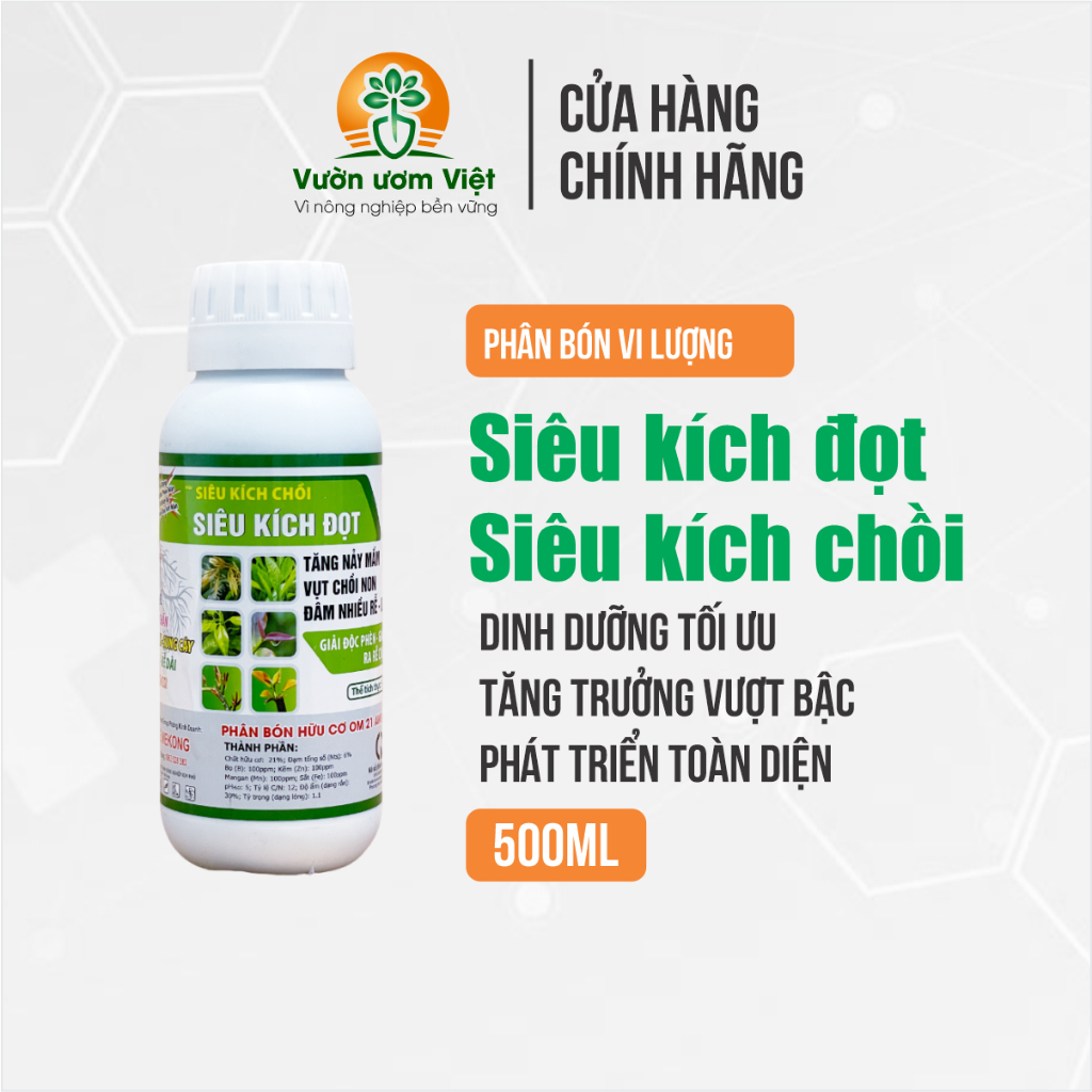 SIÊU KÍCH ĐỌT - bung đọt cực nhanh, thúc lá to, xanh dày, dưỡng bộ lá hoàn thiện, phục hồi lá suy
