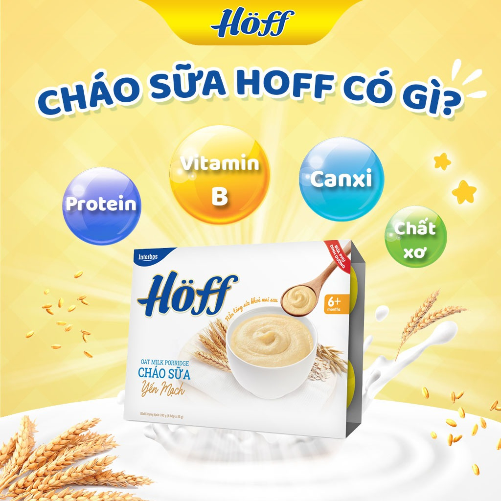 Cháo Sữa - Yến Mạch Hoff vỉ 6 hộp x 55g