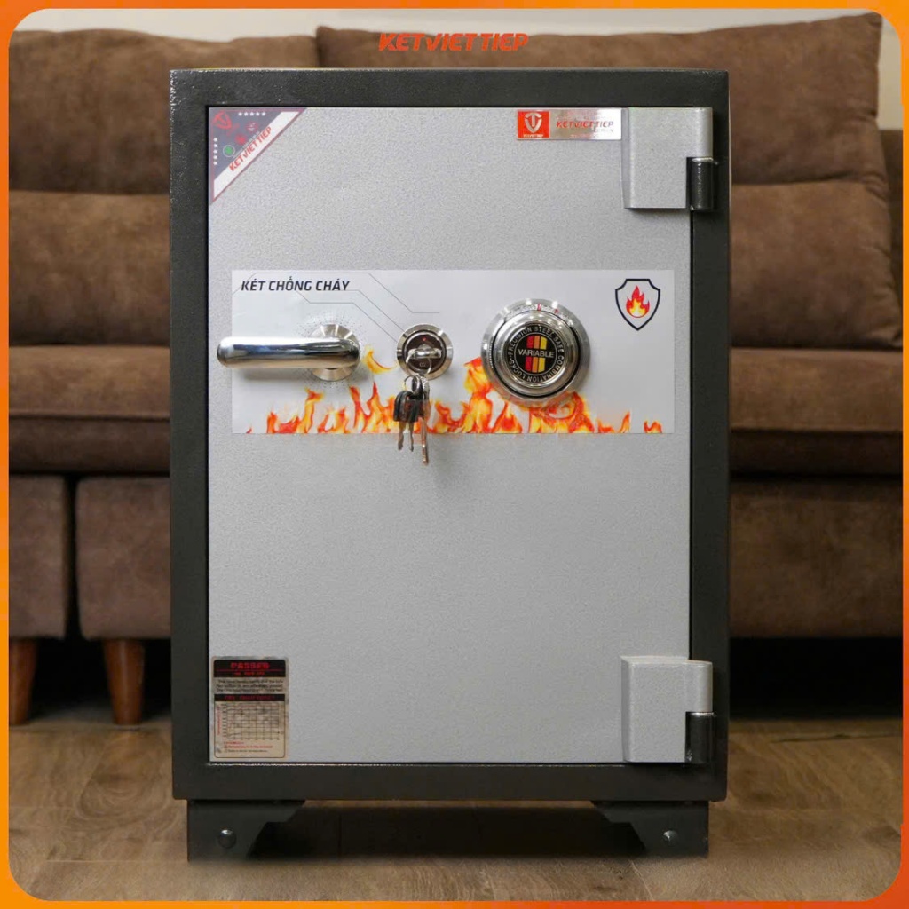 Két sắt Việt Tiệp KV46 khóa cơ đổi mã chống cháy 80kg miễn phí vận chuyển toàn quốc (bảo hành 5 năm)
