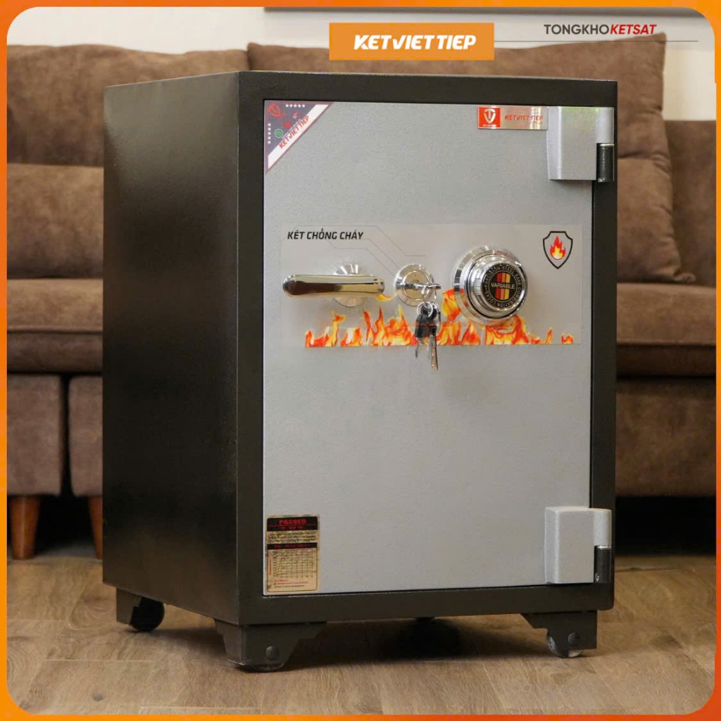 Két sắt Việt Tiệp KV46 khóa cơ đổi mã chống cháy 80kg miễn phí vận chuyển toàn quốc (bảo hành 5 năm)
