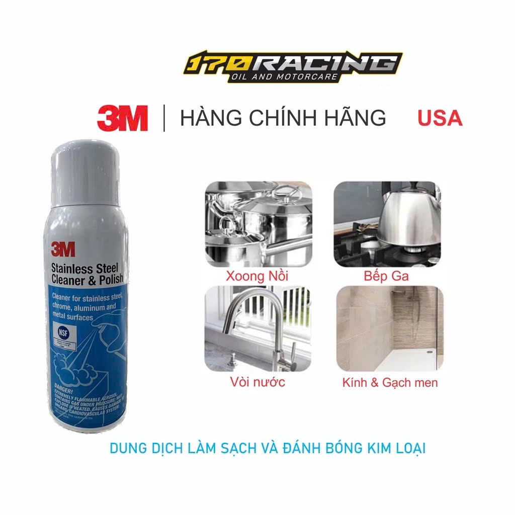 Dung Dịch Tẩy, Đánh Bóng và Làm Mới Bề Mặt Kim Loại, Inox 3M Stainless ...