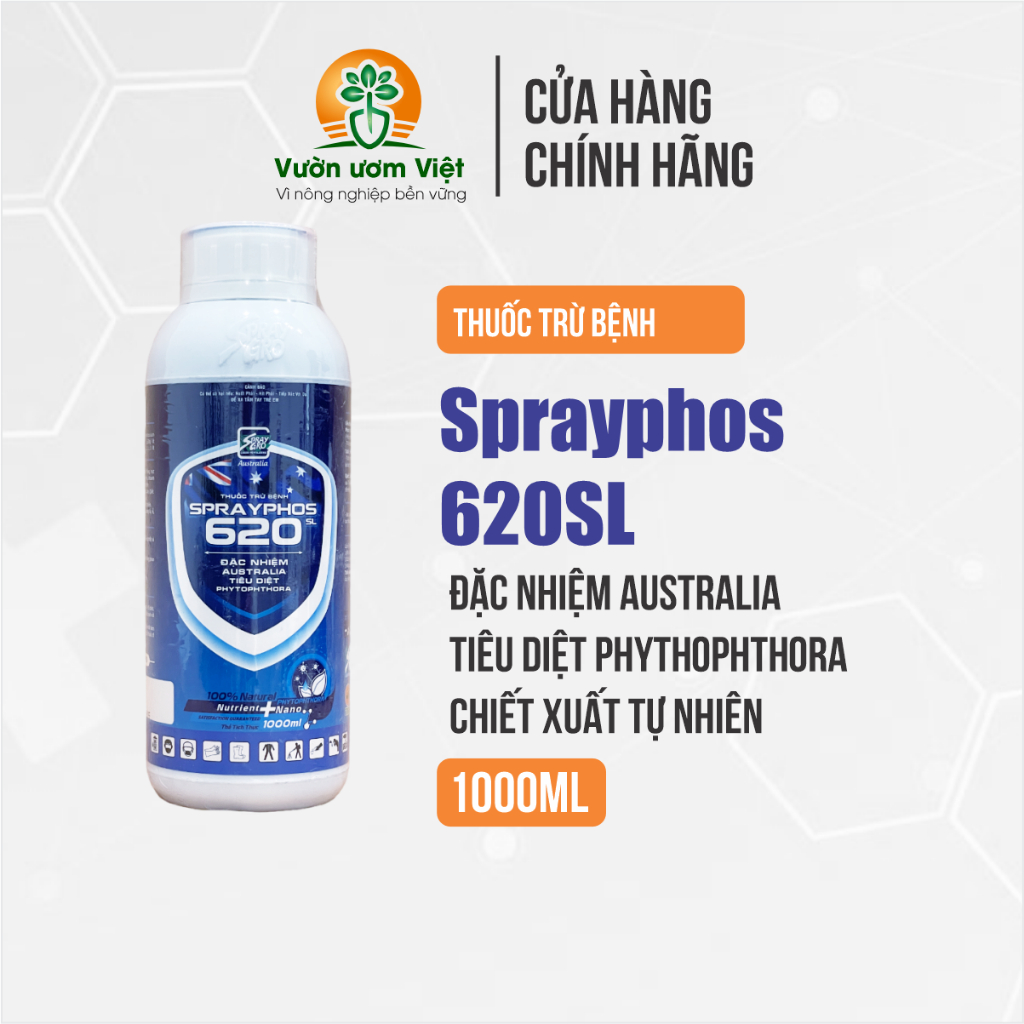 Thuốc trừ bệnh Sprayphos 620SL trị nứt gốc, nứt thân, xì mủ, thối trái, lở da, nấm bệnh cây trồng