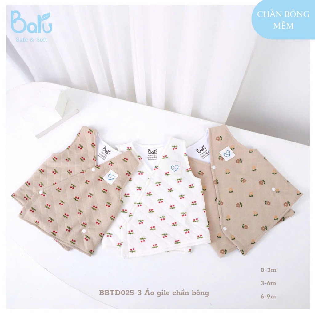 Ao ghi lê Baru 2 lớp cho bé siêu xinh (tặng kèm 2 khăn sữa) BBTD025-3
