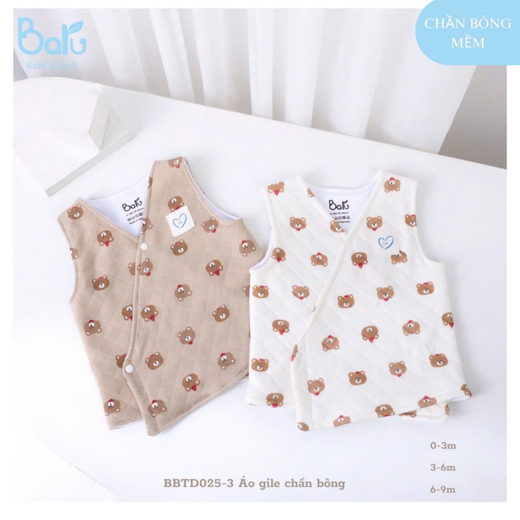 Ao ghi lê Baru 2 lớp cho bé siêu xinh (tặng kèm 2 khăn sữa) BBTD025-3