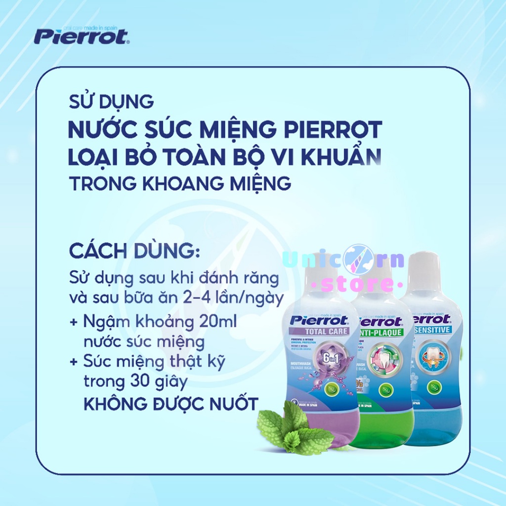 Nước Súc Miệng Chăm Sóc Răng Miệng Toàn Diện Pierrot 500ml