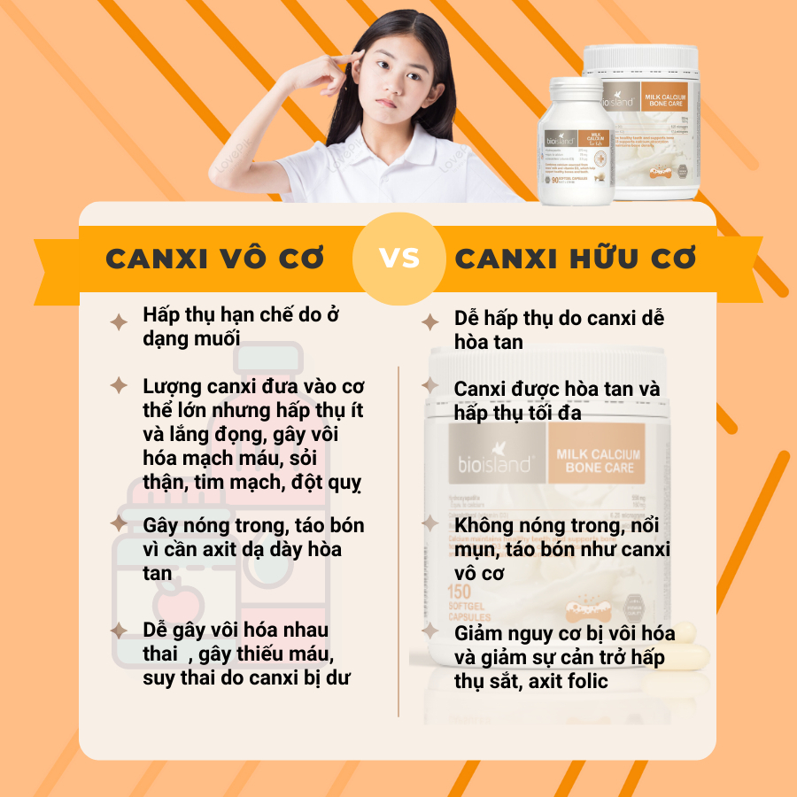 Viên nhai canxi sữa hữu cơ Bioisland For Kid bé phát triển toàn diện, cao lớn, khỏe mạnh, chống còi xương 90 viên