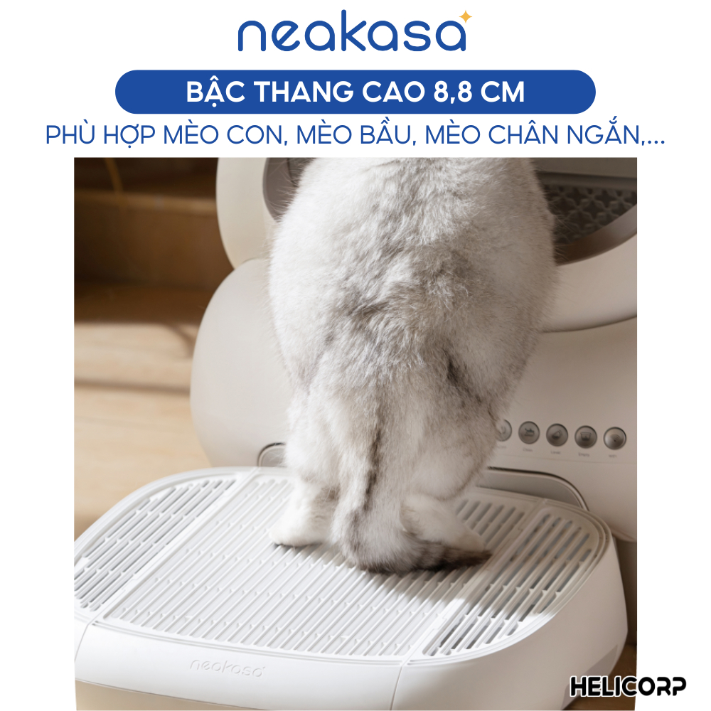 Bậc thang NEAKASA Chống Văng Cát, Hứng Cát, Mèo dễ đi vệ sinh hơn chất liệu ABS cao cấp