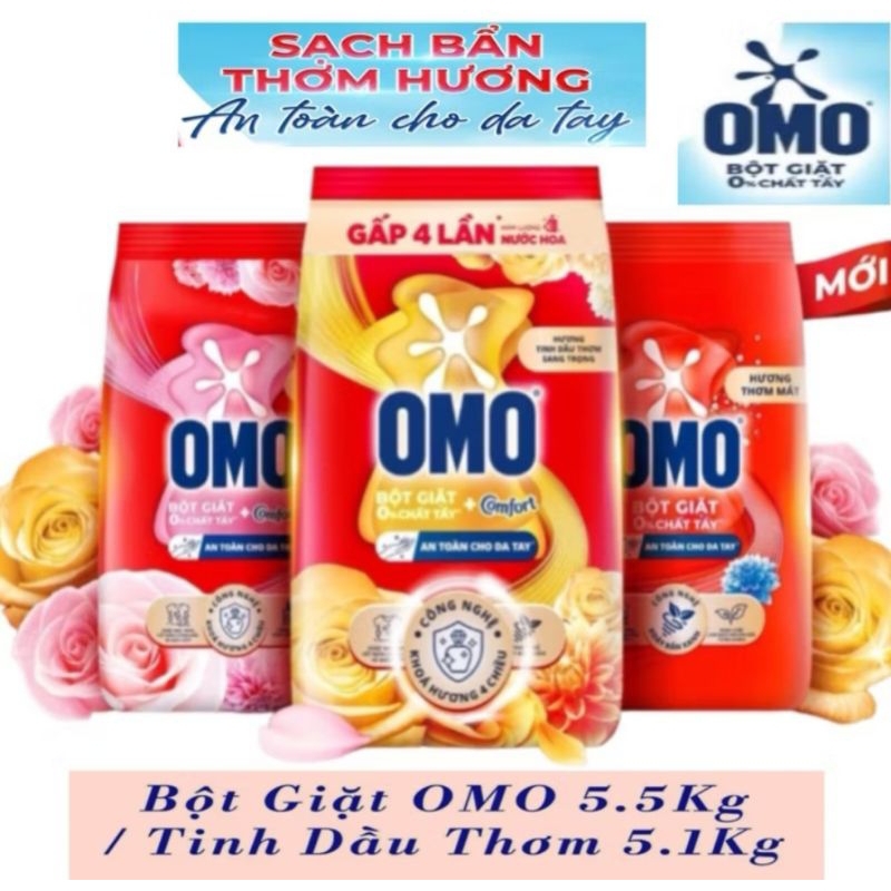 Bột giặt omo cửa trên tinh dầu thơm 5.5kg / 5.1kg