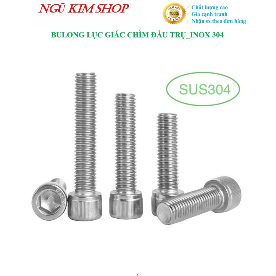 BULONG LỤC GIÁC CHÌM ĐẦU TRỤ M5 _ INOX304 | Shopee Việt Nam
