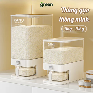 Thùng đựng gạo thông minh lấy gạo tự động chất liệu nhựa PET cao cấp an toàn sức khỏe (5kg-10kg)