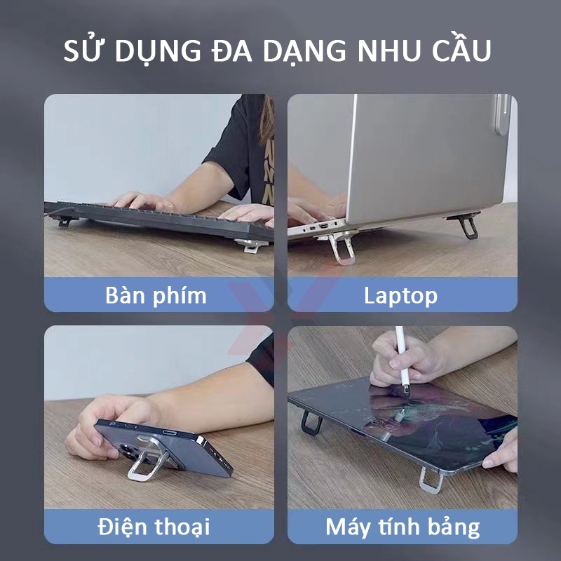 Chất liệu kim loại kê laptop Macbook tiện lợi, Giá đỡ laptop di động, hoạt động trên tất cả các máy tính xách tay | BigBuy360 - bigbuy360.vn