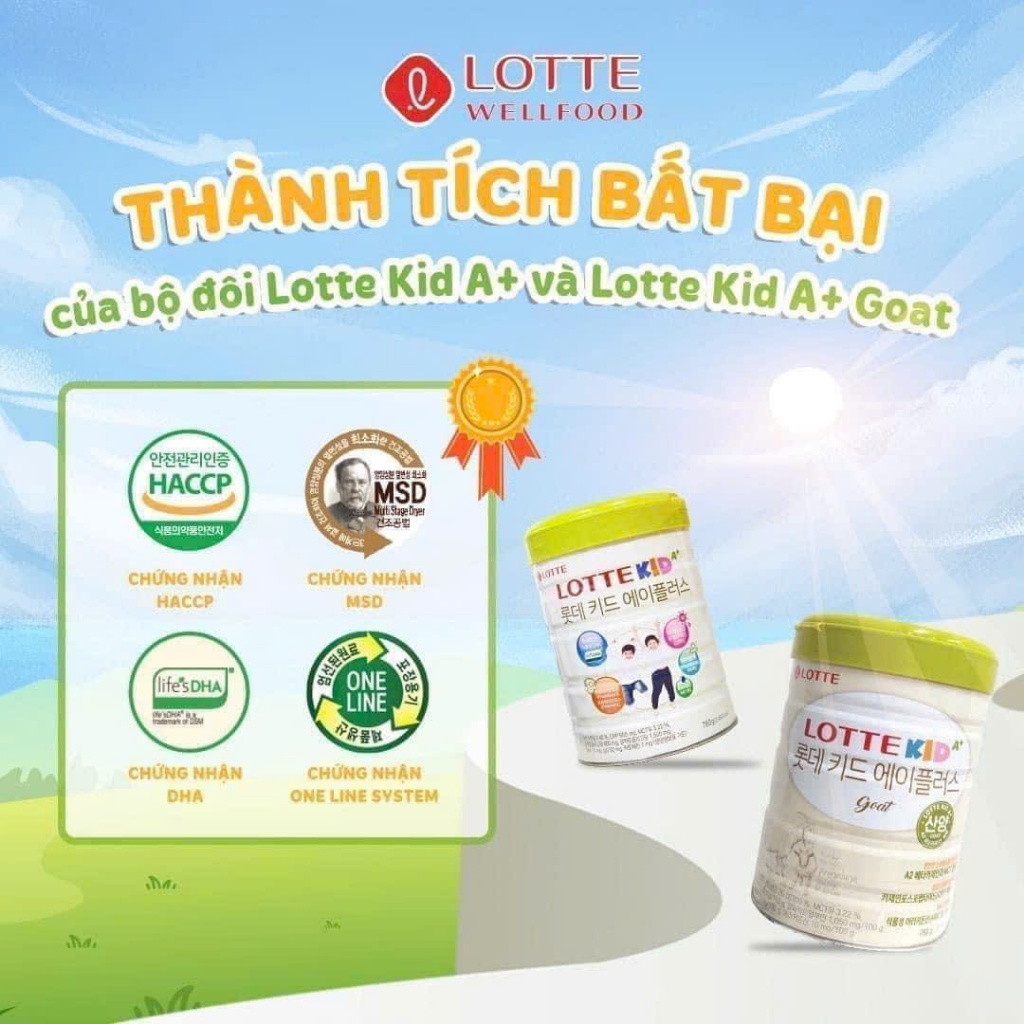 Sữa Bò Lotte Kid A+ Giúp Phát Triển Chiều Cao Lon 760g Bổ Sung Canxi Giúp Ổn Định Hệ Tiêu Hóa Của Bé