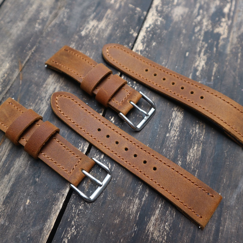 Dây đeo đồng hồ Hata Leather, dây da bò 2 lớp HT 8.2