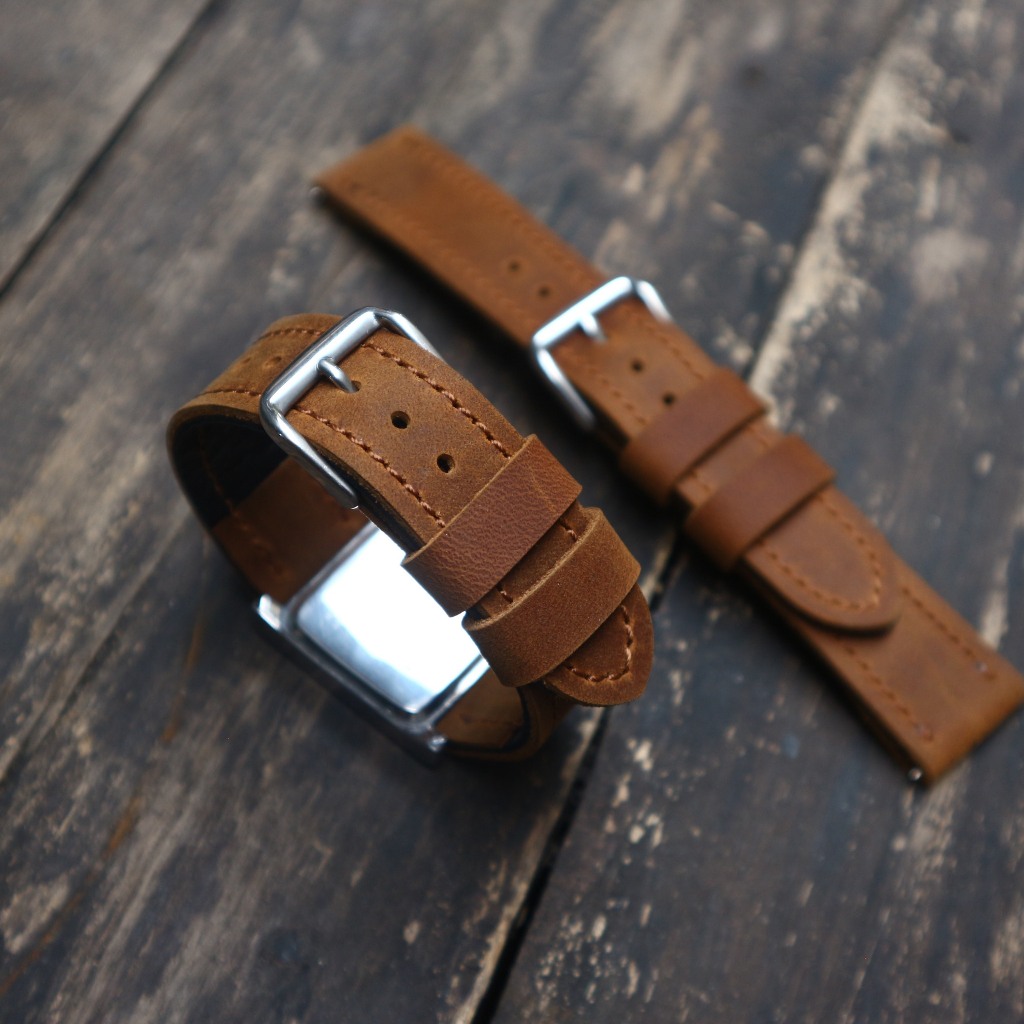 Dây đeo đồng hồ Hata Leather, dây da bò 2 lớp HT 8.2